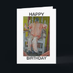 Horror Characters Happy Birthday Card<br><div class="desc">Horror Characters in a Cage at a Ghost Train Ride at a Funfair/Fairground</div>