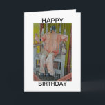 Horror Characters Happy Birthday Card<br><div class="desc">Horror Characters in a Cage at a Ghost Train Ride at a Funfair/Fairground</div>