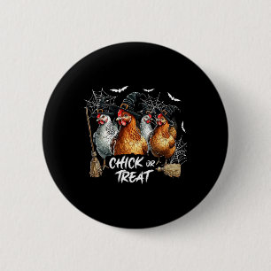 Horror Chickens Ghost Witchy Chick Or Treat Hallow 6 Cm Round Badge