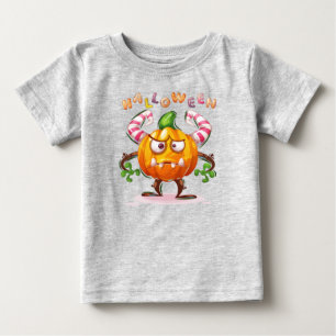 Horror Childish Halloween Pumpkin Crazy  Baby T-Shirt