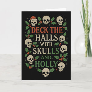 Horror Christmas Design For Goth Skull Lovers Card
