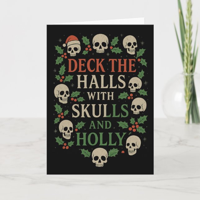 Horror Christmas Design For Goth Skull Lovers  Card (Front)