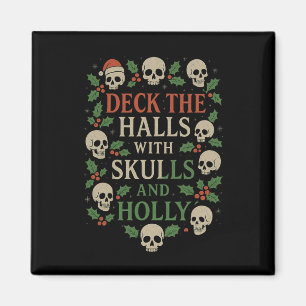 Horror Christmas Design For Goth Skull Lovers Magnet