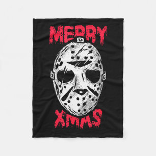 Horror Christmas Merry Xmas Mask Fleece Blanket