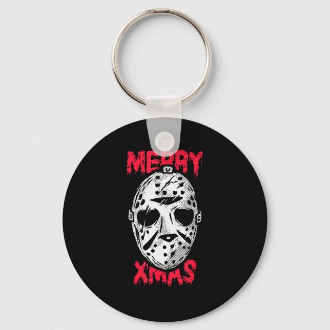 Horror Christmas Merry Xmas Mask  Key Ring (Front)