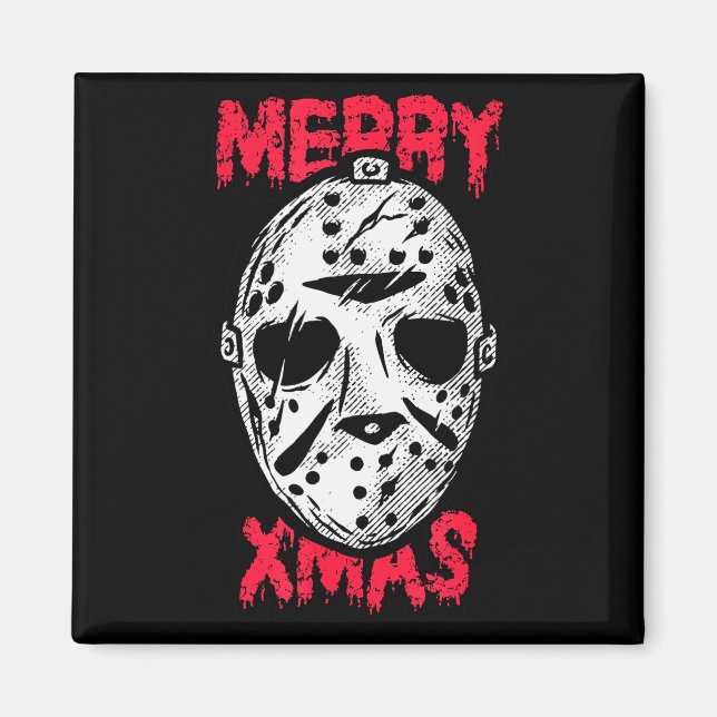 Horror Christmas Merry Xmas Mask  Magnet (Front)
