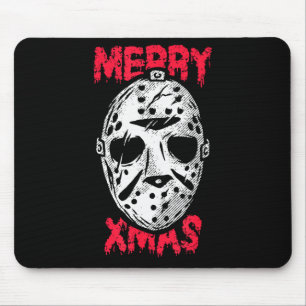 Horror Christmas Merry Xmas Mask Mouse Mat