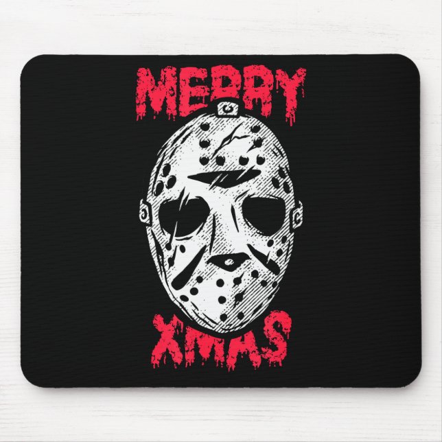 Horror Christmas Merry Xmas Mask  Mouse Mat (Front)