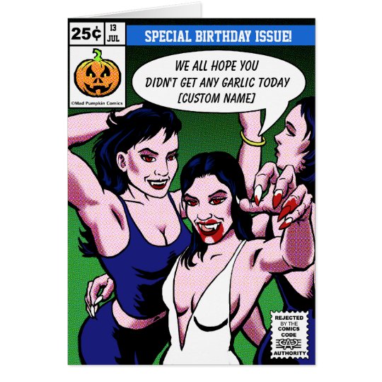 Horror Comic Style Birthday Card