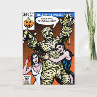 Horror Comic Style Halloween Greetings Card