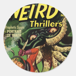 Horror Comic: Weird Thrillers 4 Classic Round Sticker