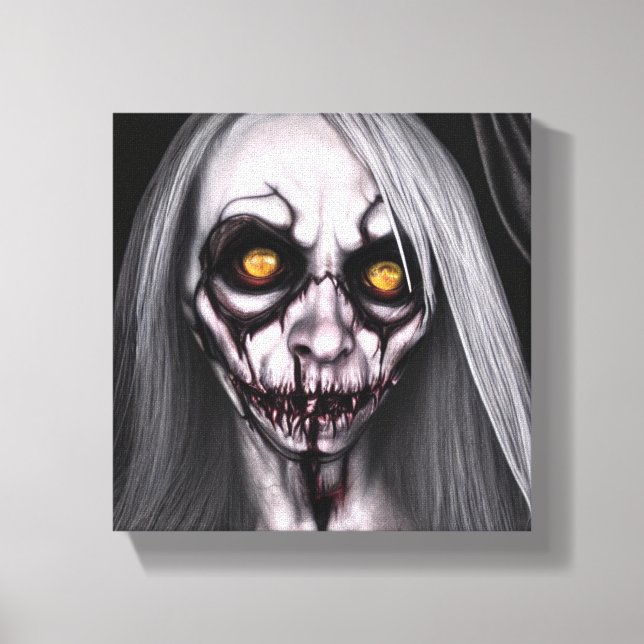 Horror Creepy Woman Canvas Print (Front)