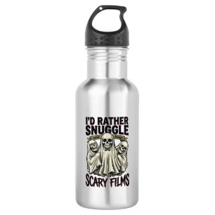 Horror Cuddle Shirt Funny Skull Ghost Movie Night  532 Ml Water Bottle