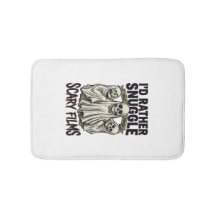 Horror Cuddle Shirt Funny Skull Ghost Movie Night Bath Mat