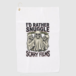 Horror Cuddle Shirt Funny Skull Ghost Movie Night Golf Towel