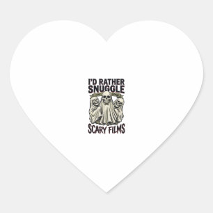 Horror Cuddle Shirt Funny Skull Ghost Movie Night  Heart Sticker