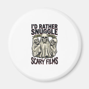 Horror Cuddle Shirt Funny Skull Ghost Movie Night Magnet