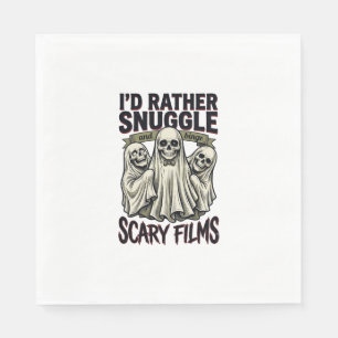 Horror Cuddle Shirt Funny Skull Ghost Movie Night  Napkin