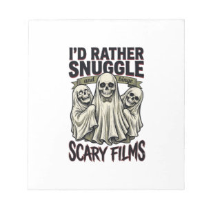 Horror Cuddle Shirt Funny Skull Ghost Movie Night Notepad