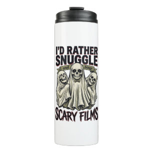 Horror Cuddle Shirt Funny Skull Ghost Movie Night Thermal Tumbler