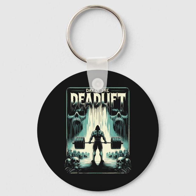 Horror Deadlift Workout Training Bodybuilder  Key Ring (Front)