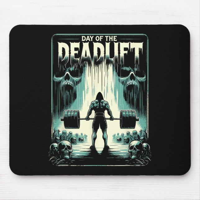 Horror Deadlift Workout Training Bodybuilder  Mouse Mat (Front)