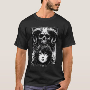 Horror Demon Skull Manga Anime Goth Creepy Scary H T-Shirt
