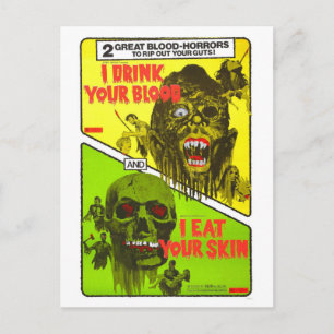 HORROR DOUBLE FEATURE POSTCARD