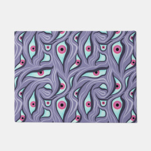 Horror Evil Eyes Purple Pastel Goth Doormat