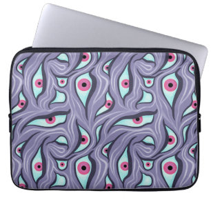 Horror Evil Eyes Purple Pastel Goth Laptop Sleeve