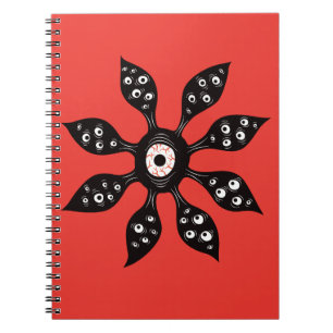 Horror Eye Flower Creepy Macabre Red Black Notebook