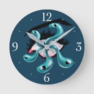 Horror eye tentacle monster weird goth round clock