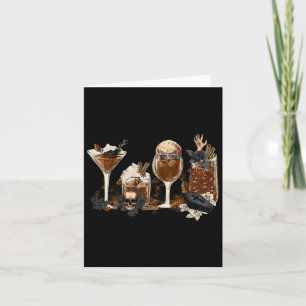 Horror Fall Coffee Halloween Pumpkin Spice Autumn  Card