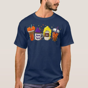 Horror Fall Coffee Latte Cups Funny Halloween Pump T-Shirt