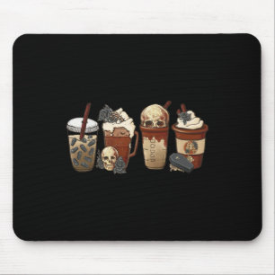 Horror Fall coffee pumpkin spice latte iced Hallow Mouse Mat