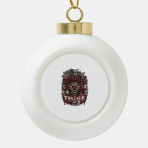 Horror Fan Club Halloween Demon Face Skulls Film R Ceramic Ball Christmas Ornament