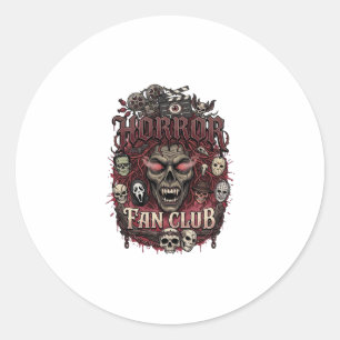 Horror Fan Club Halloween Demon Face Skulls Film R Classic Round Sticker