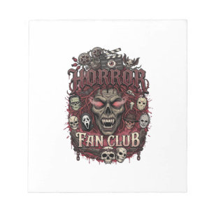 Horror Fan Club Halloween Demon Face Skulls Film R Notepad