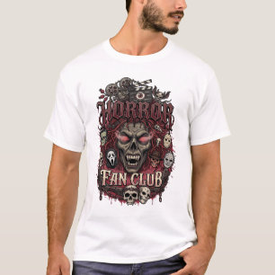 Horror Fan Club Halloween Demon Face Skulls Film R T-Shirt
