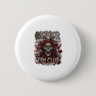 Horror Fan Club Halloween Screaming Skull Red Hood 6 Cm Round Badge