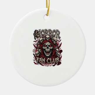 Horror Fan Club Halloween Screaming Skull Red Hood Ceramic Tree Decoration