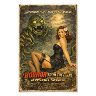 Horror From the Deep Vintage Creature Feature Photo Print