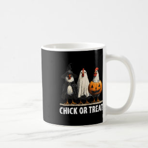 Horror Funny Chick Or Treat Chickens Ghost Witchy  Coffee Mug