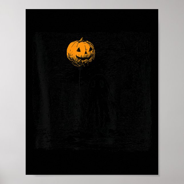 Horror Ghost Halloween Soky Season Pumpkin Sce Men Poster (Front)