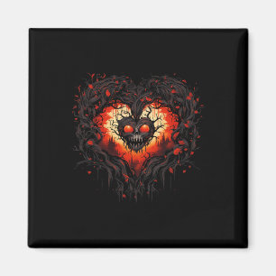 Horror Ghost Red Heart Skull Creepy Halloween For Magnet