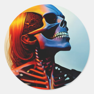 Horror Ghost  skull scary Classic Round Sticker
