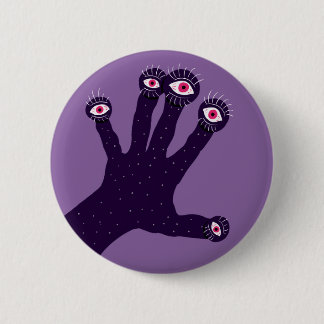 Horror Goth Purple Creepy Hand Weird Eyes 6 Cm Round Badge