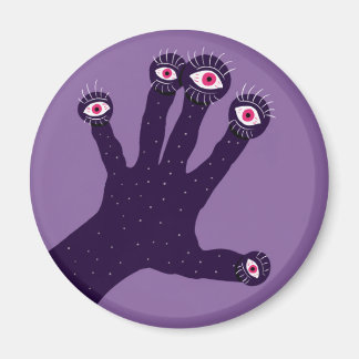Horror Goth Purple Creepy Hand Weird Eyes Magnet