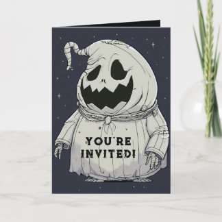 Horror Halloween Hollow Pumpkin Ghost Invitation