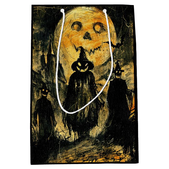 Horror Halloween Jack O Lantern Spooky Season Medium Gift Bag (Front)